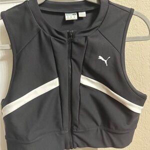 Puma Black Top with Green Logo Label